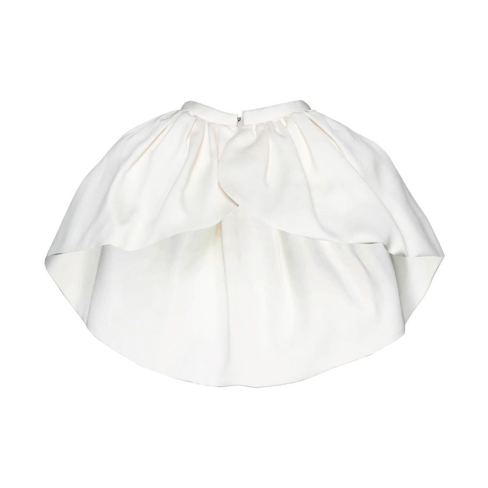 Burberry White Wreningham Cropped Cotton And Silk Cape